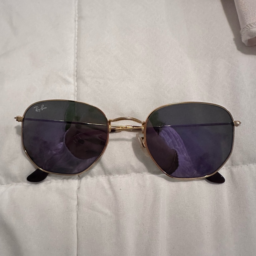 Ray-Ban Polarized Hexagonal Sunglasses - Gold and Purple